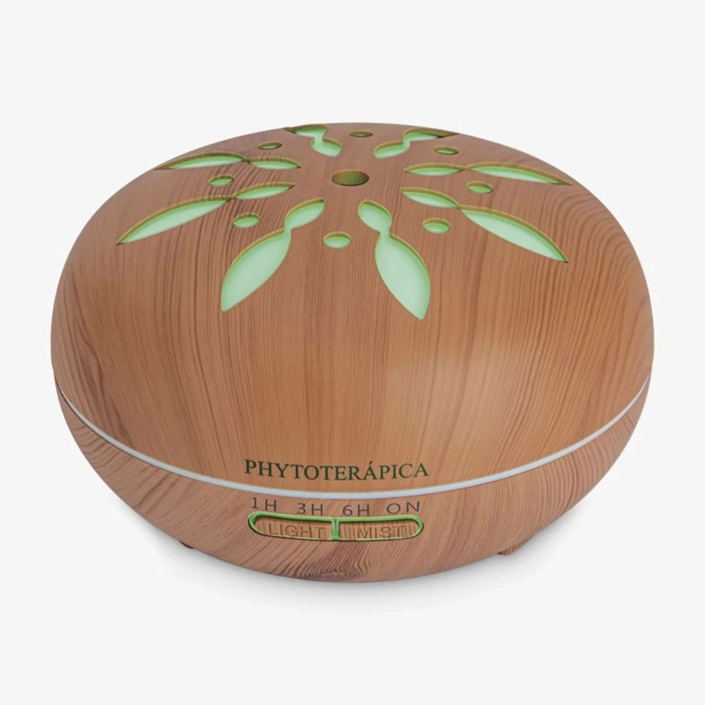 Aromatizador Umidificador Ultrassônico Flor 550ml Phytoterápica, ideal para aromaterapia, umidificação do ambiente e difusão de óleos essenciais, proporcionando mais conforto e bem-estar.