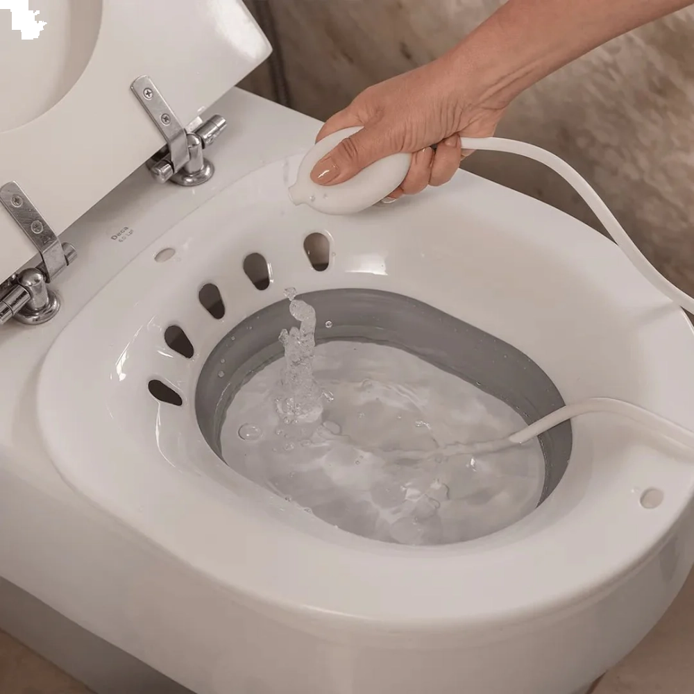 Bacia para Banho de Assento Retrátil com Bombinha - Tovcare