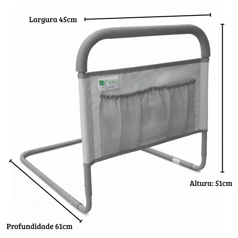 Barra de Apoio com Bolso para Cama Stand Up - Theva