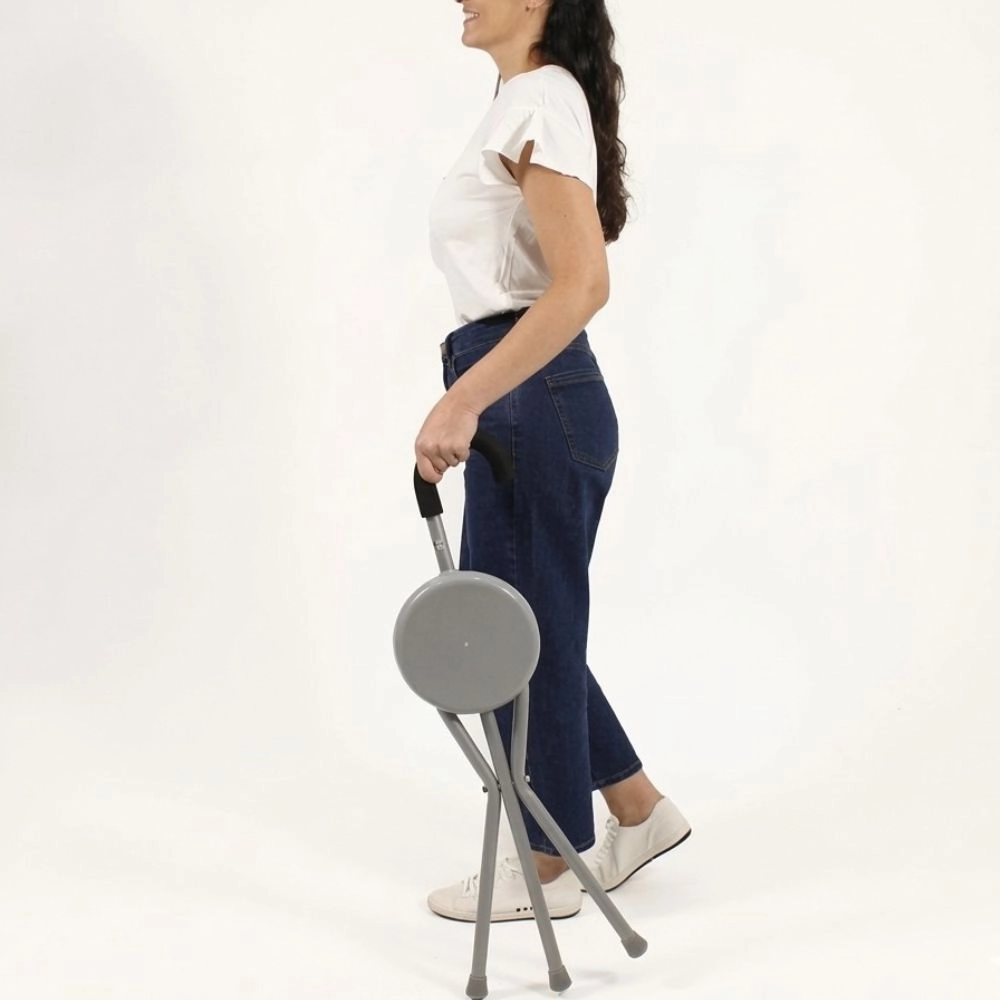 Bengala Banquinho 2 em 1 Dobrável 150kg Longevitech