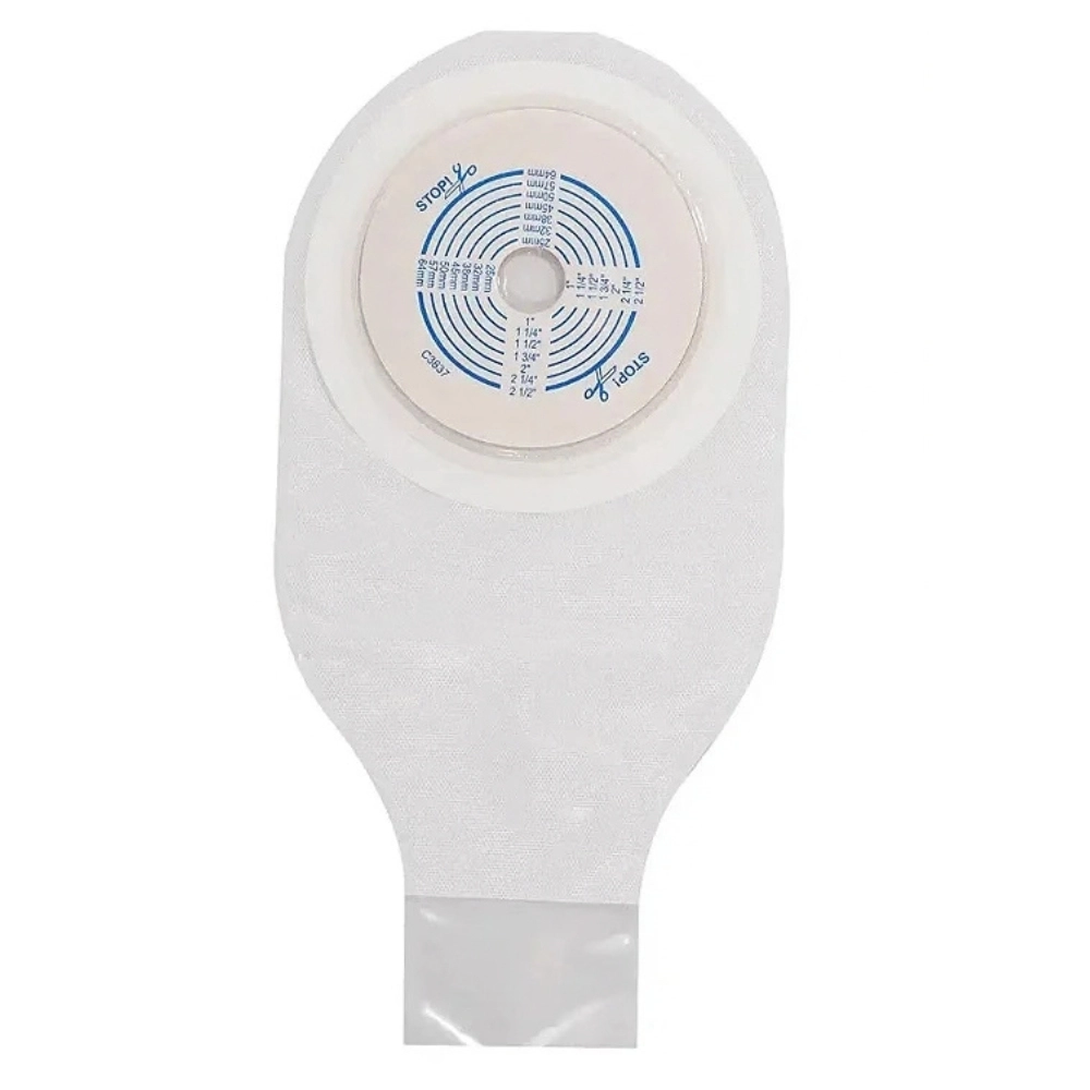 Bolsa de Colostomia e Ileostomia Drenável Recortável Convatec, disponível nas versões opaca ou transparente, desenvolvida para maior segurança, conforto e praticidade no cuidado com o estoma.