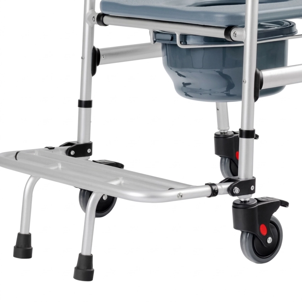 Cadeira de banho higiênica Hidrolight SC101 em alumínio, com rodas, freios e assento para até 135kg.