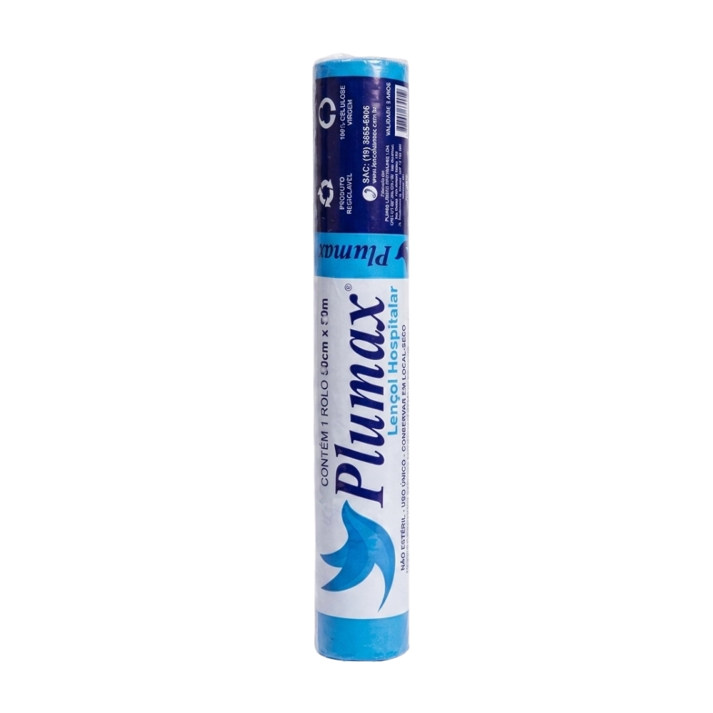 Lençol Descartável para Maca Rolo 70cm x 50m - Plumax