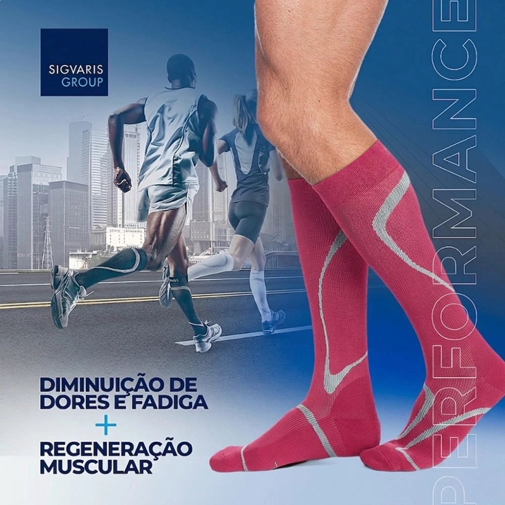 Meia de Compressão Esportiva Performance 20-30mmHg Sigvaris Rosa