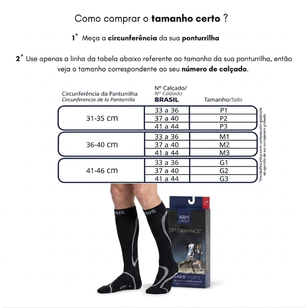 Meia de Compressão Esportiva Performance 20-30mmHg Sigvaris