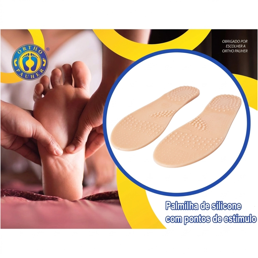 Palmilha Ortopédica de Silicone com Pontos de Estímulo - Ortho Pauher