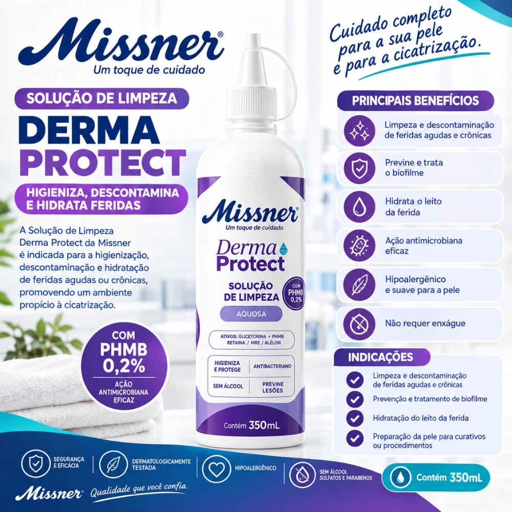 Solução de Limpeza com PHMB 350ml Derma Protect - Missner