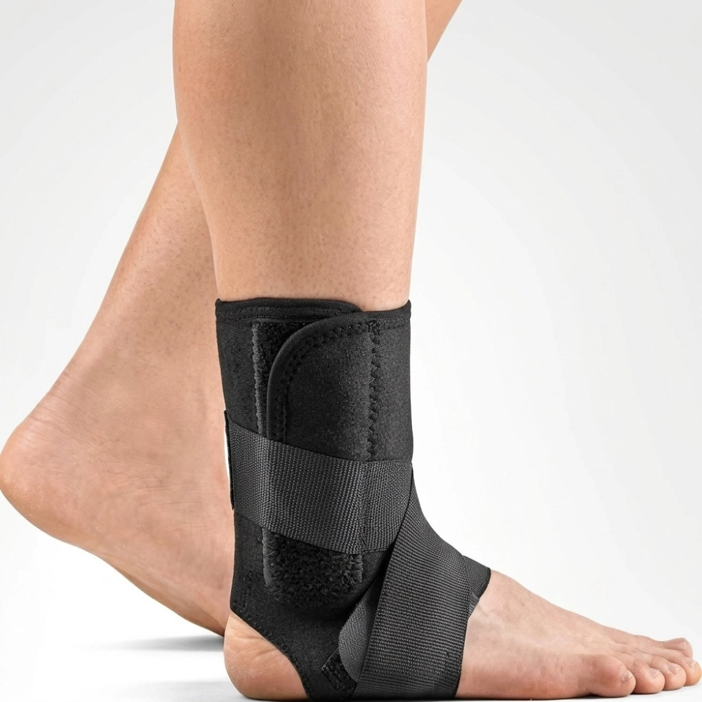 Tornozeleira Estabilizadora de Tornozelo Ajustável Bilateral Hidrolight, ideal para proporcionar suporte, compressão e estabilidade ao tornozelo, auxiliando na prevenção de lesões e na proteção durante atividades físicas, esportivas e movimentos do dia a dia.