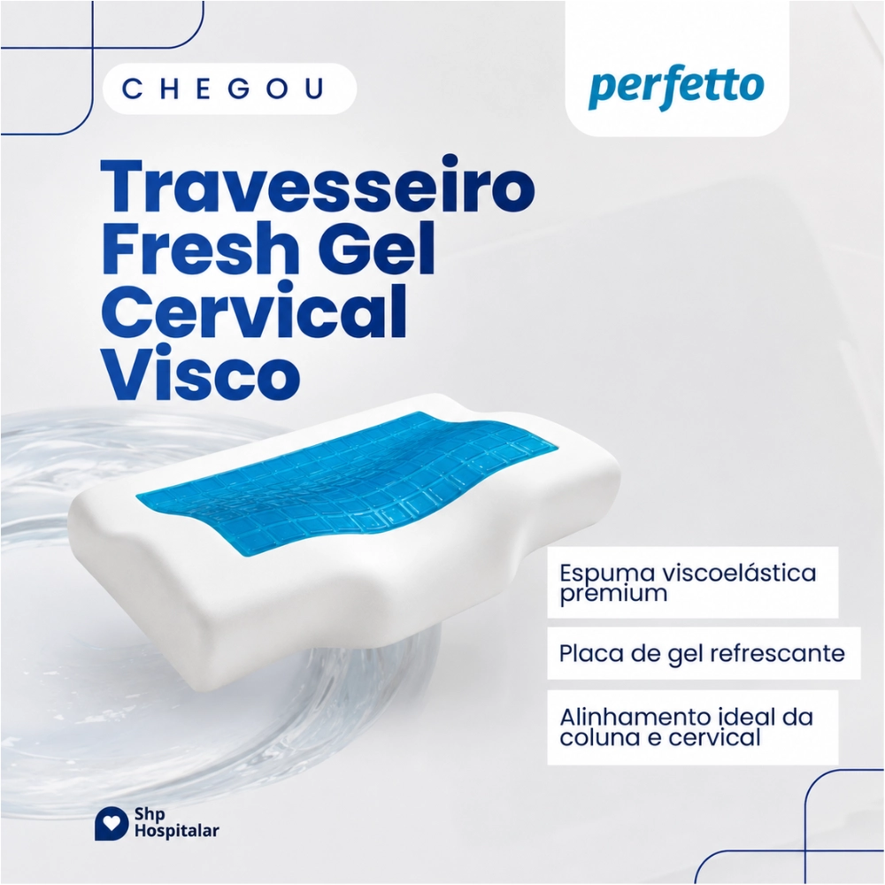 Travesseiro Viscoelástico Fresh Gel Cervical - Perfetto