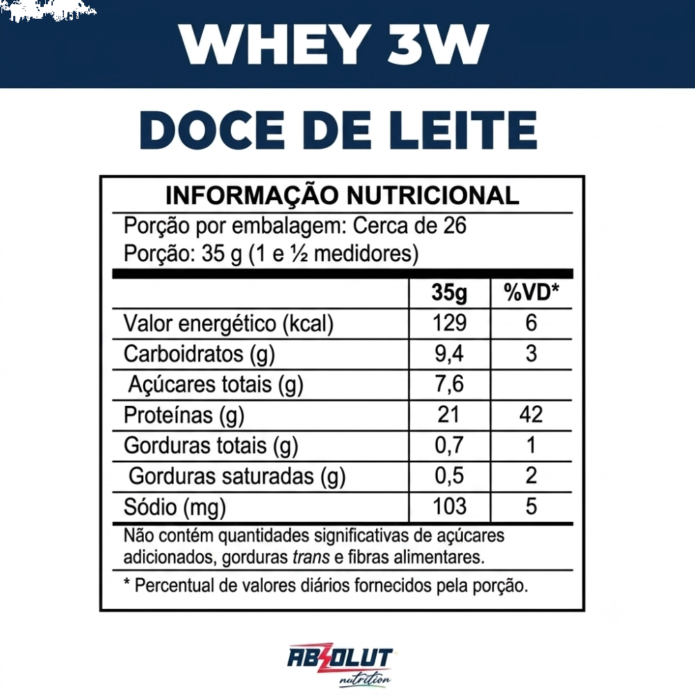 Whey 3W Protein Minotouro Doce de Leite 900g - Absolut