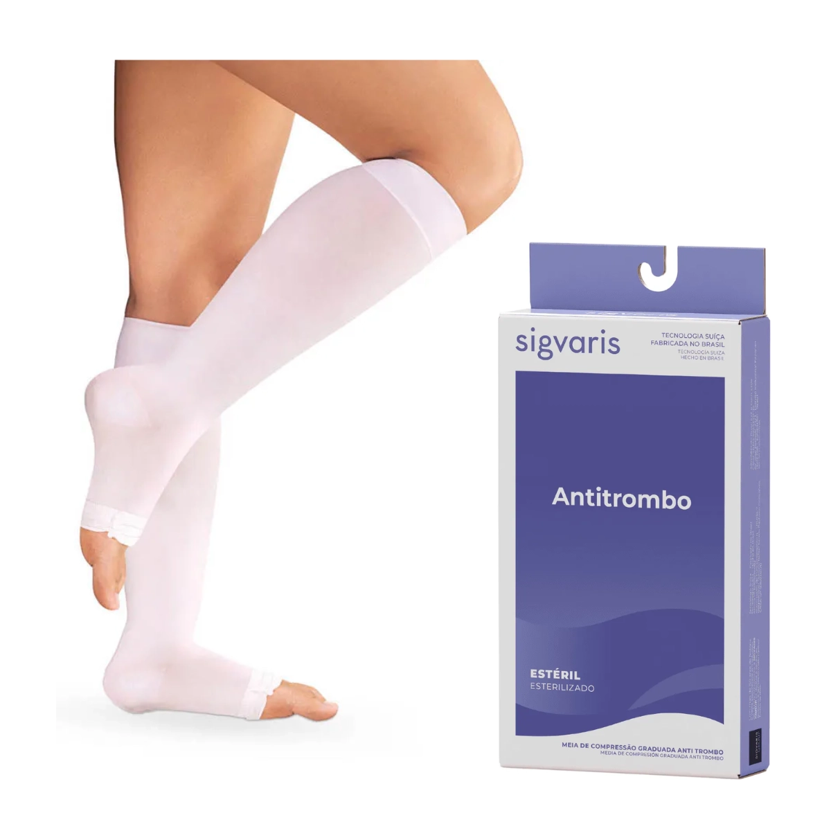 Meia 3/4  Anti trombo 18~23mmhg Estéril Sigvaris