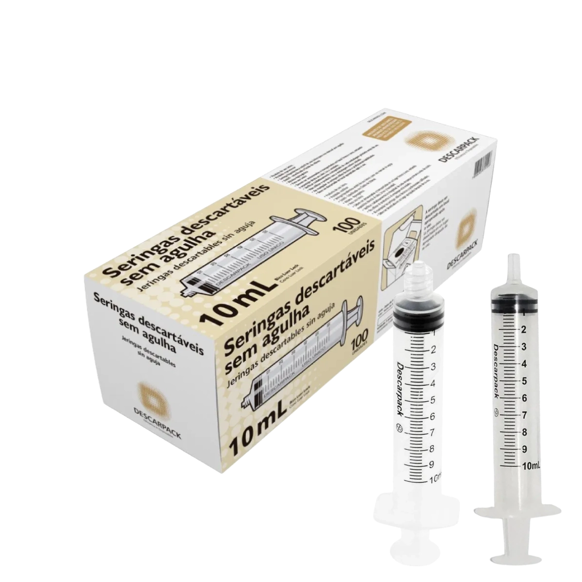 Seringa Descartável Sem Agulha 10 ML Descarpack