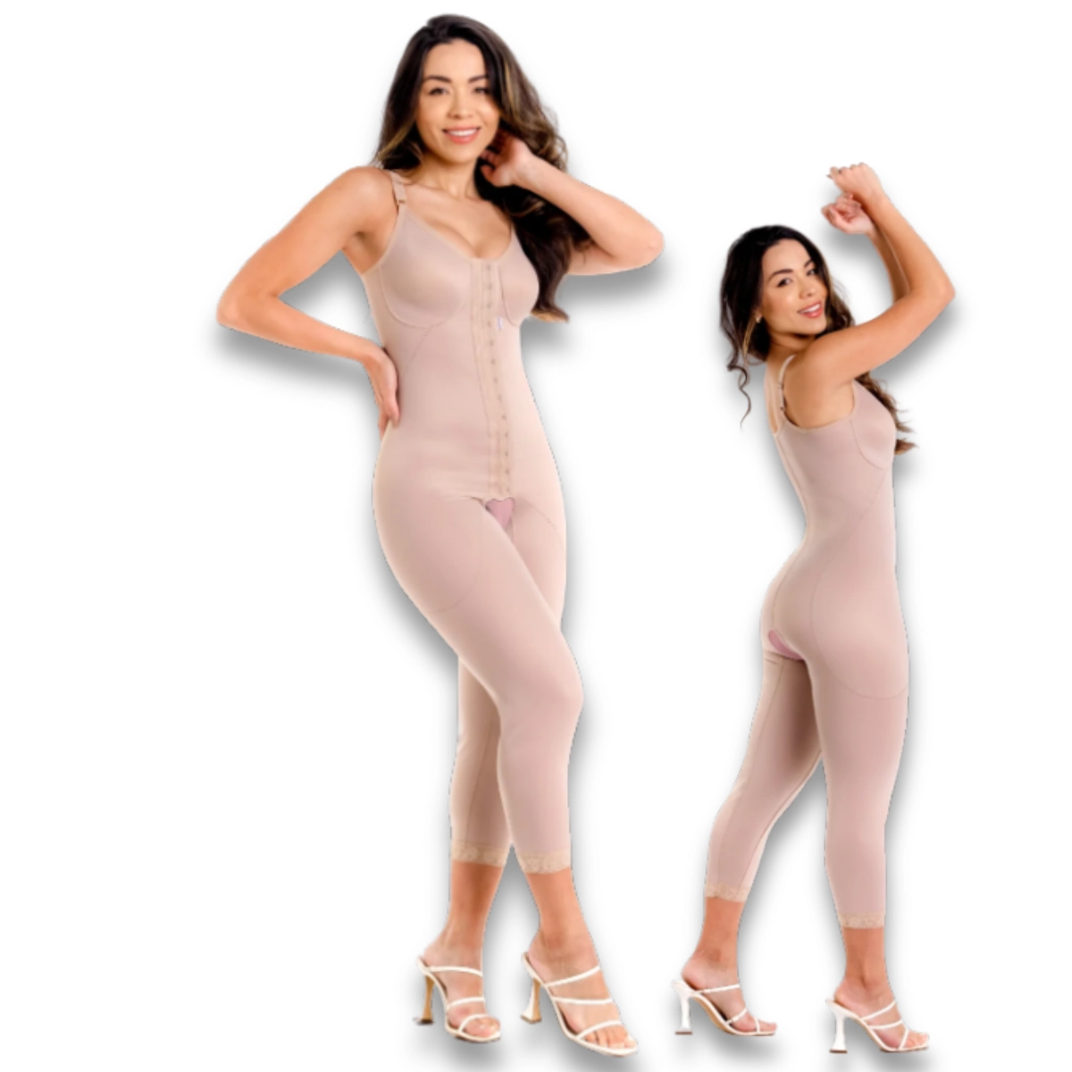 Cinta Modeladora Longa Com Alça e Fecho Frontal 