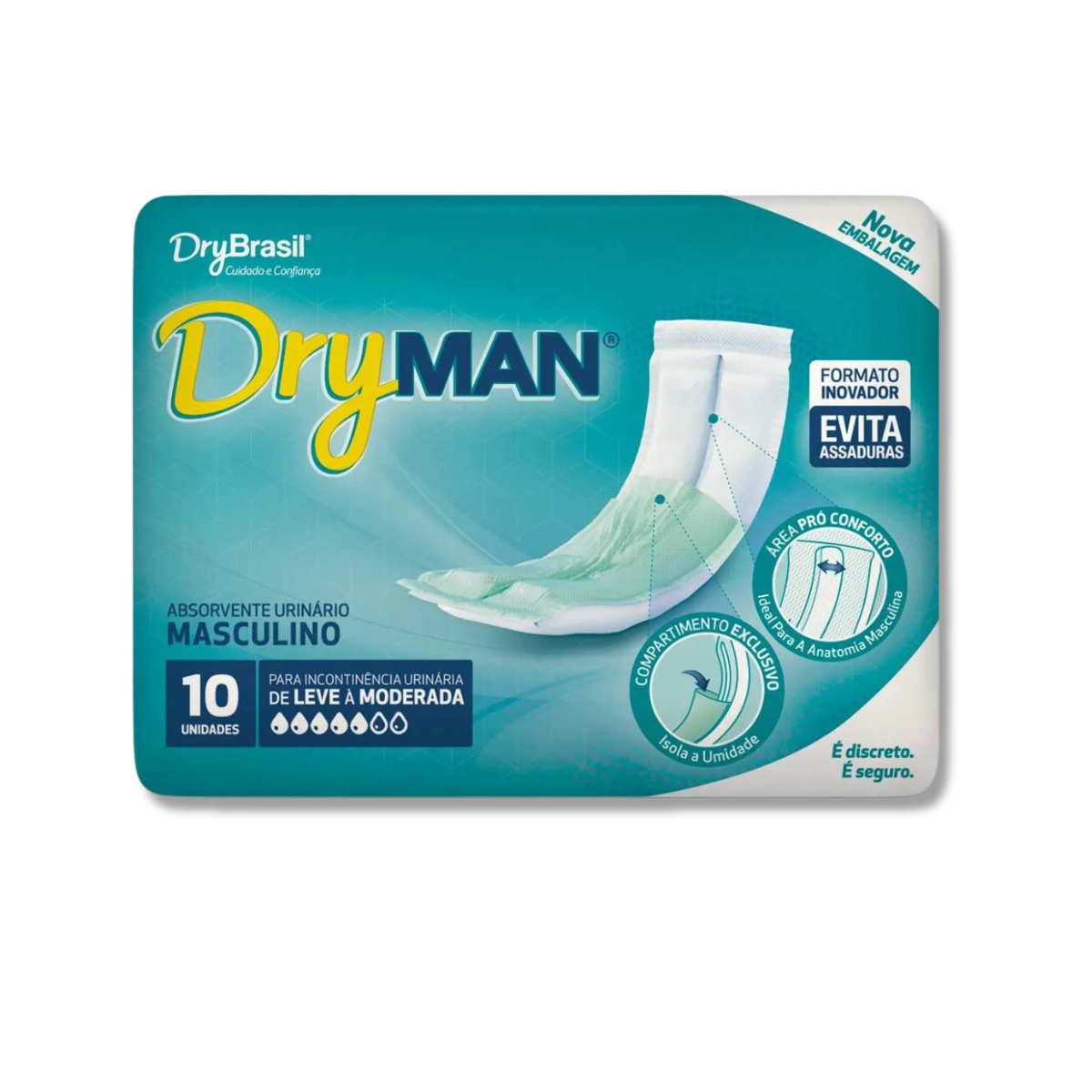 Absovente Urinário Masculino Dryman Leve e Moderada
