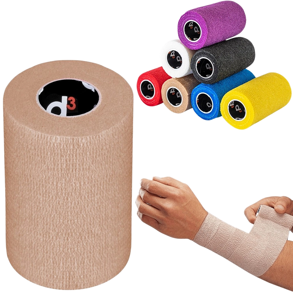 Bandagem Elástica Adesiva Autoaderente Coesiva Coban Imobilização Compressão Resistente 100MM x 5 M D3 Tape