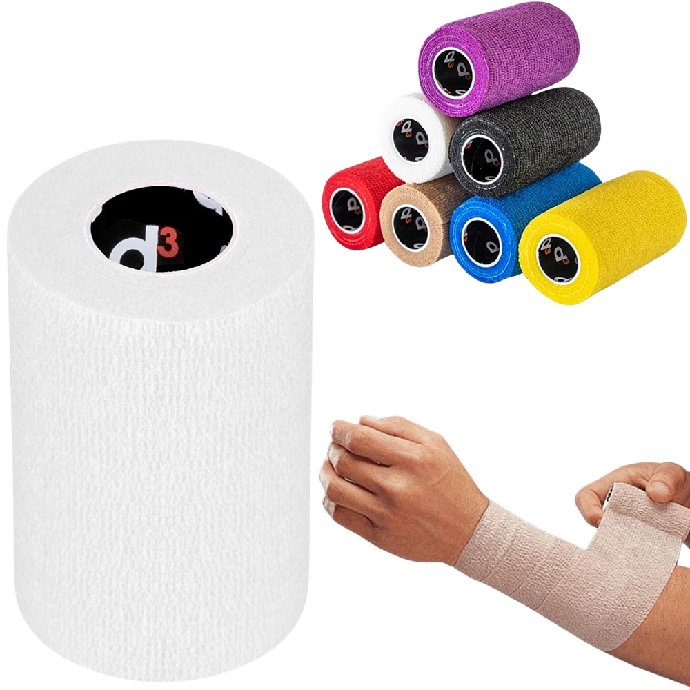 Bandagem Elástica Adesiva Autoaderente Coesiva Imobilização Compressão Resistente 100MM x 5 M D3 Tape