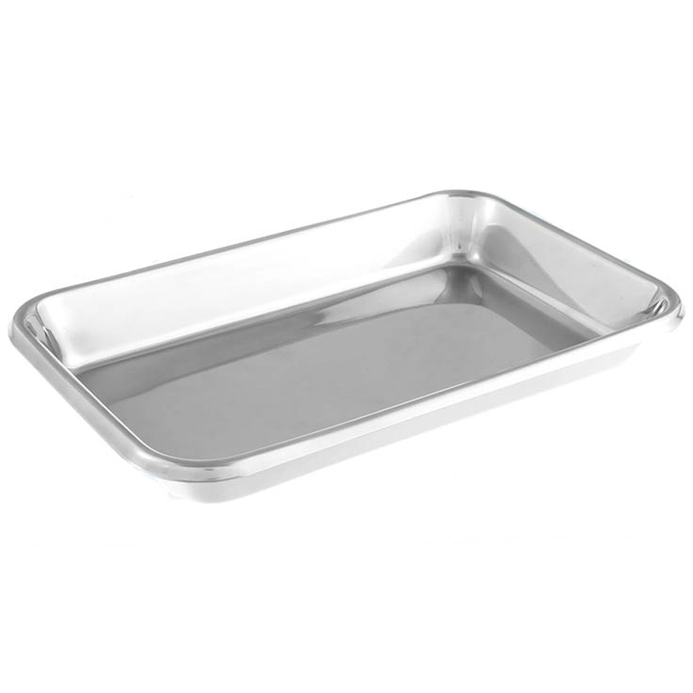 Bandeja Retangular Para Instrumentos Equipamentos Cirúrgicos Em Aço Inox Mileniun FAVA 30 X 20 X 4 CM