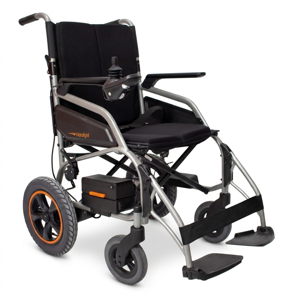 Cadeira de Rodas Motorizada Elétrica E-Move Hidrolight, suporta até 125 kg e oferece autonomia de até 20 km, ideal para proporcionar mobilidade, independência e conforto no dia a dia, com praticidade para deslocamentos em ambientes internos e externos.
