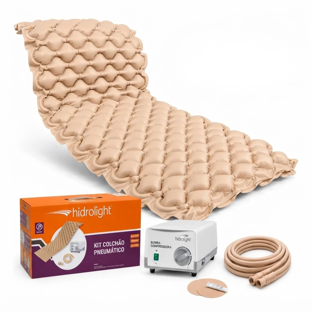 Colchão Pneumático Anti Escaras 130kg Bivolt Hidrolight | Prevenção Úlceras | Conforto Médico