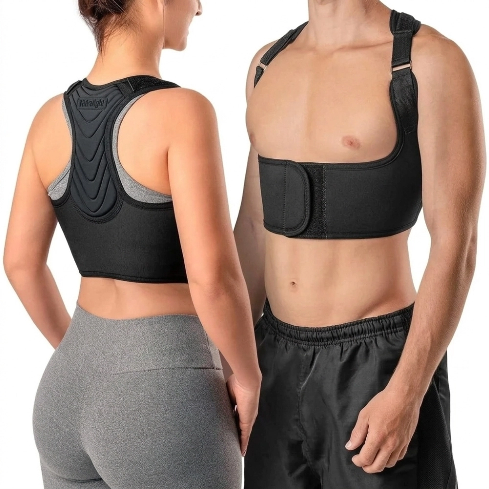 Corretor de Postura Hidrolight Boost Ajustável, tipo colete ortopédico, desenvolvido para auxiliar no alinhamento postural, promover suporte para as costas e ombros e proporcionar mais conforto durante as atividades diárias.