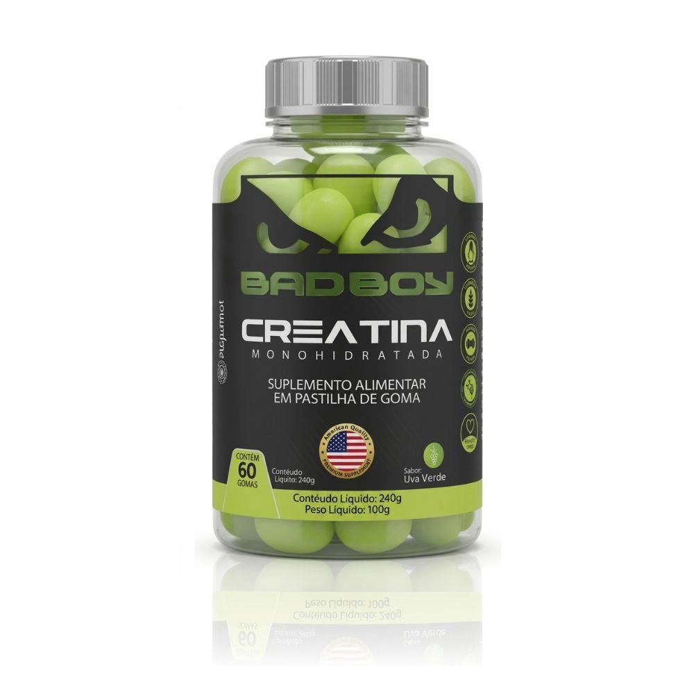 Creatina Gummy 60 Gomas Sabor Maçã Verde BadBoy Creatina Gummy 60 Gomas Sabor Maçã Verde BadBoy