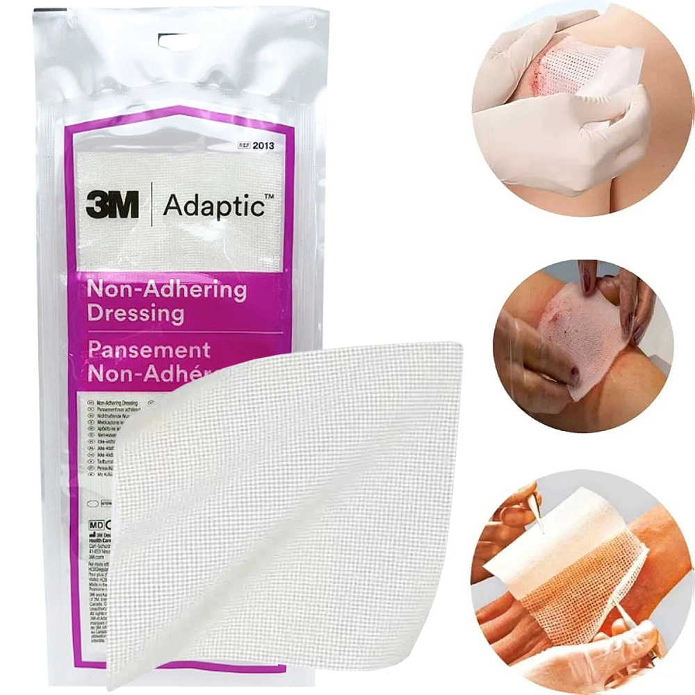 Curativo Adaptic Cobertura Malha De Proteção Petrolatum 7,6x20,3 CM Não Aderente 3M Kit Com 3 Unidades