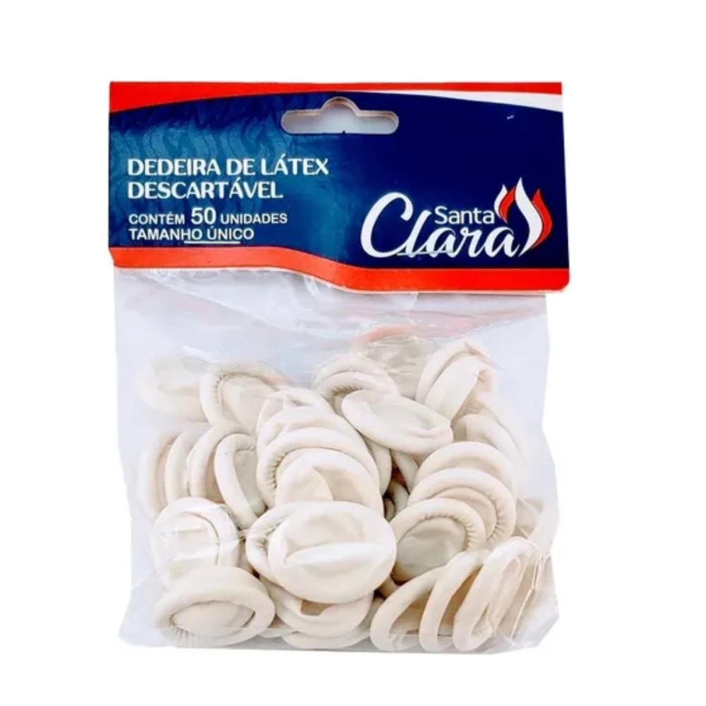 Dedeira de Látex Descartável Santa Clara Pacote com 50 Unidades Dedeira de Látex Descartável Santa Clara Pacote com 50 Unidades