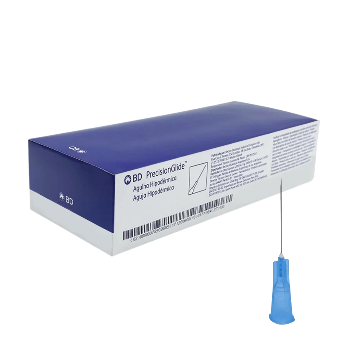 Agulha Hipodérmica BD 0,60x25mm 23G Azul Descartável 