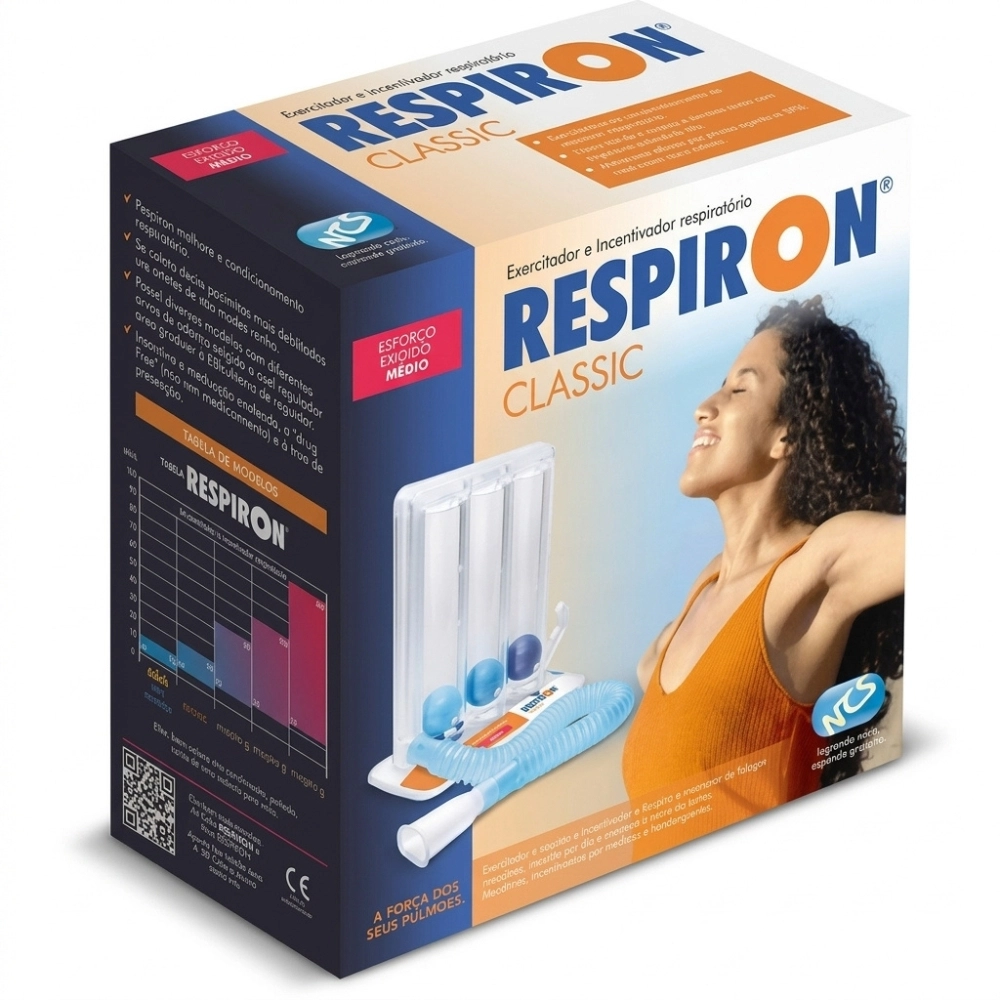 Exercitador Respiratório Respiron Classic para Fisioterapia Pulmonar, ideal para exercícios respiratórios que auxiliam no fortalecimento da musculatura respiratória e na melhora da capacidade pulmonar, indicado para fisioterapia e reabilitação respiratória. Exercitador Respiratório Respiron Classic para Fisioterapia Pulmonar, ideal para exercícios respiratórios que auxiliam no fortalecimento da musculatura respiratória e na melhora da capacidade pulmonar, indicado para fisioterapia e reabilitação respiratória.