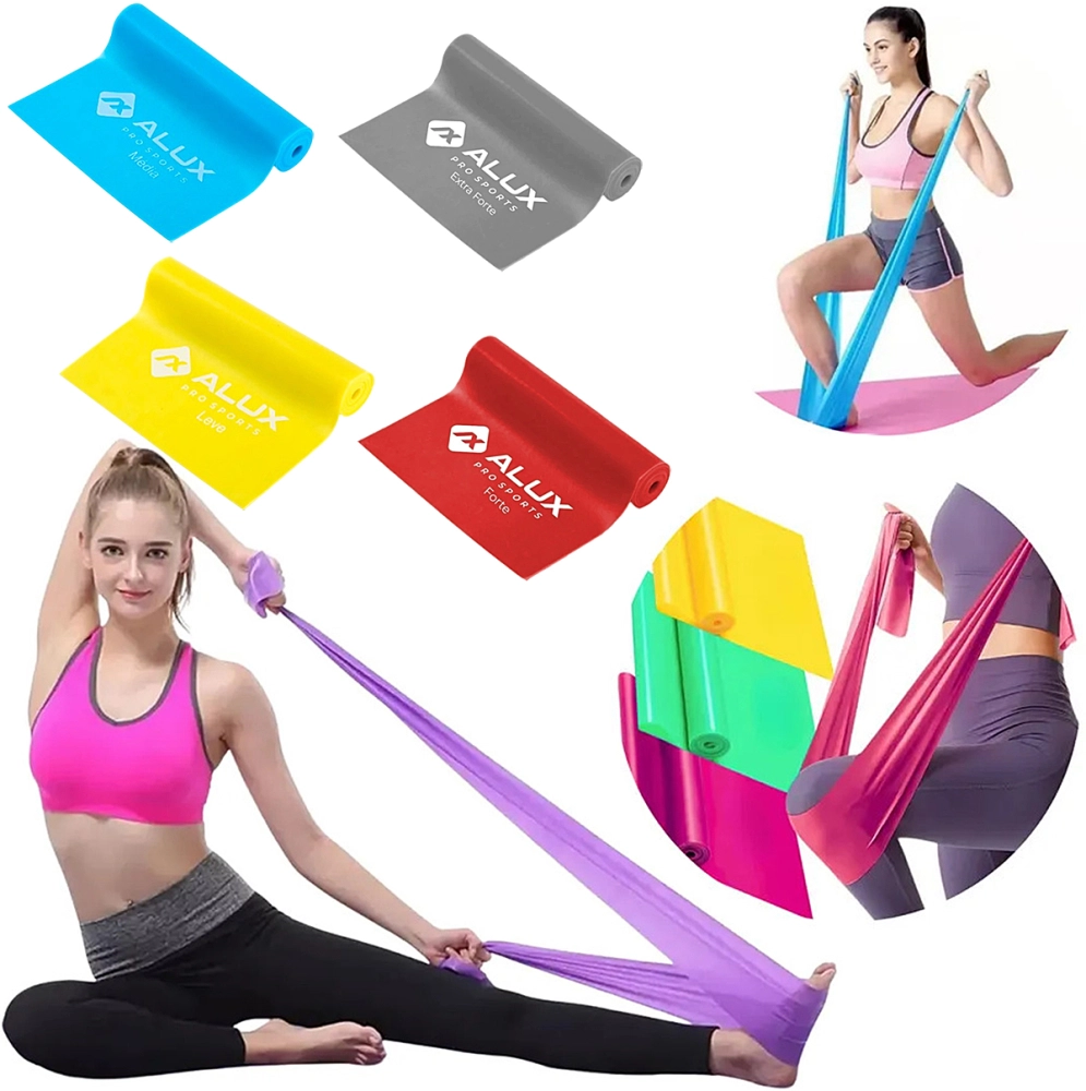 Faixa Elástica Fitness Para Exercícios Yoga Fisioterapia Elástico Funcional Treinamento Extensor ALUX PRO SPORTS  