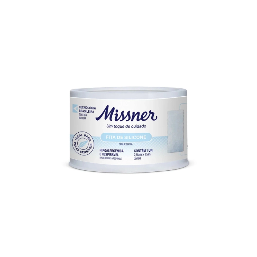 Fita de Silicone Hipoalérgica 2,5cm x 1,5m - Missner