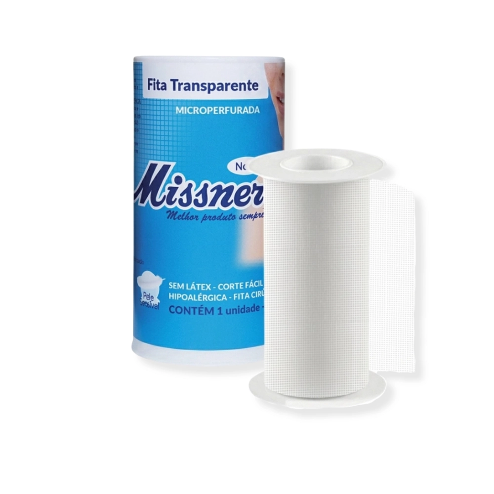 Fita Transparente Microperfurada Missner 10cm x 4,5m - Hipoalergênica