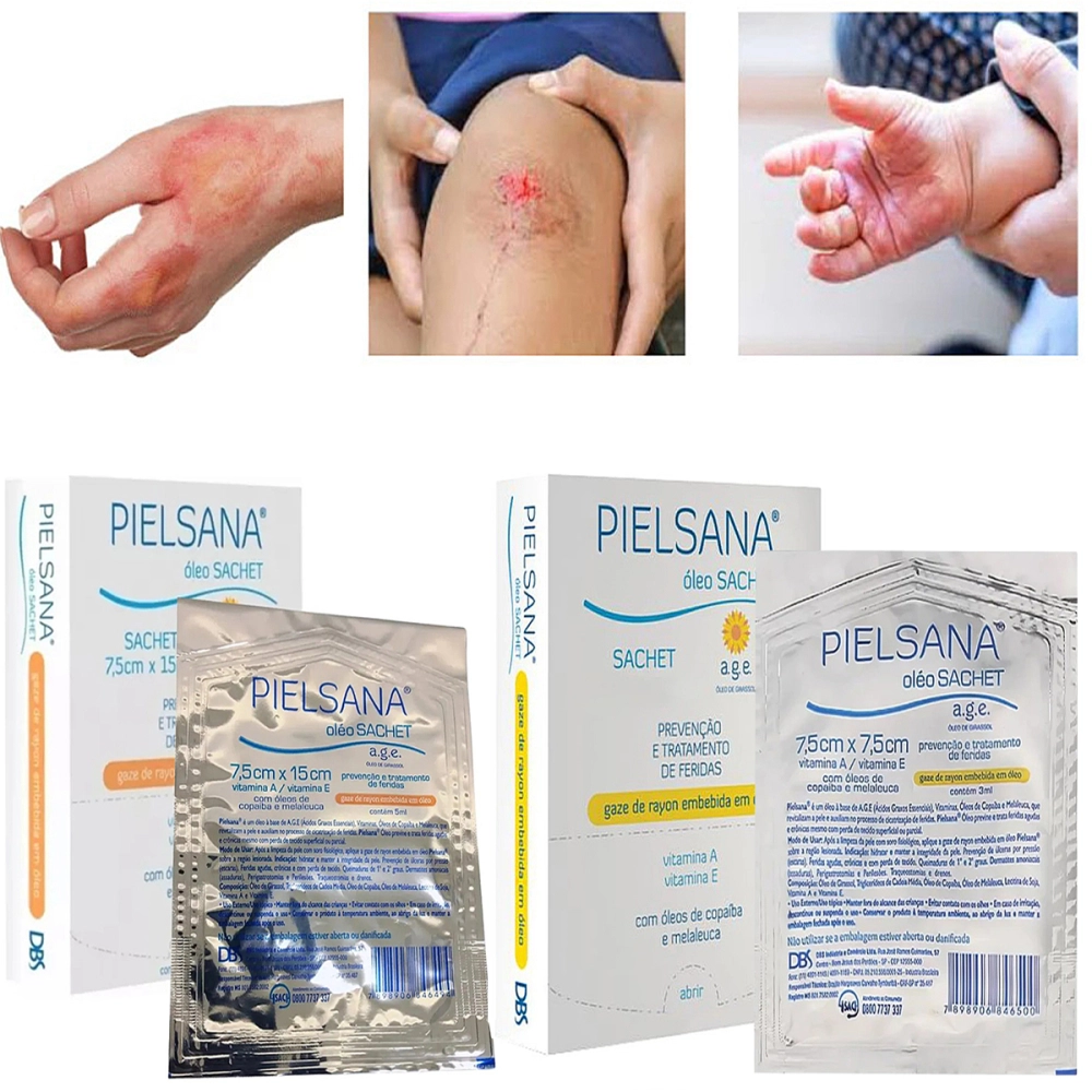 Gaze De Rayon Curativo Sache Estéril Embebida Com Óleo De Girassol Copaíba Melaleuca Age Pielsana