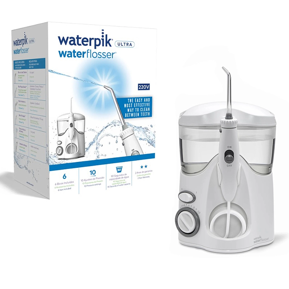 Irrigador Aparelho de Limpeza Higiene Bocal Oral Dental Elétrico Portátil USB 127V 600 ml Waterpik Ultra WP100B