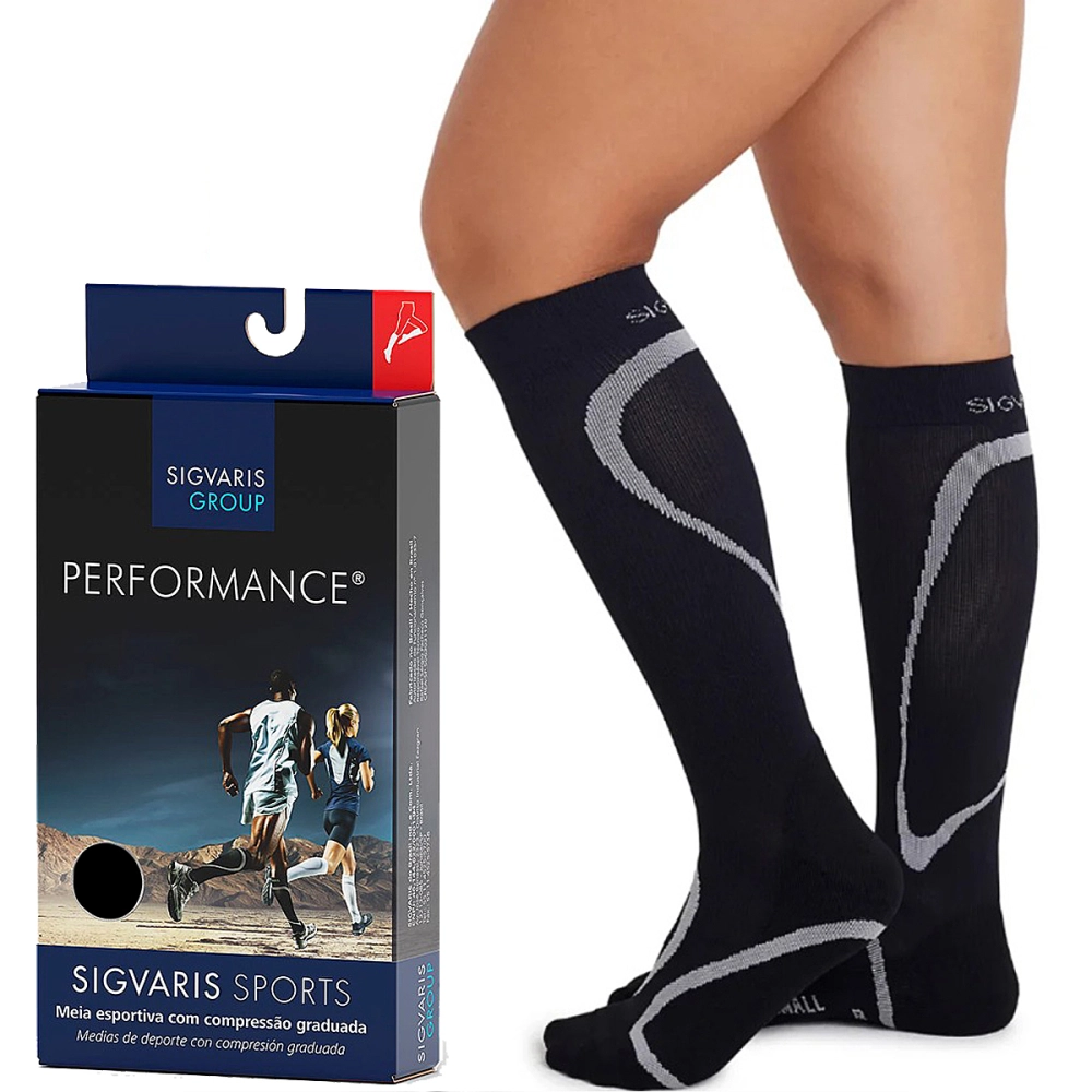 Meia de Compressão Esportiva Performance 20-30mmHg Unissex Graduada Para Corrida e Atividades Física Sigvaris