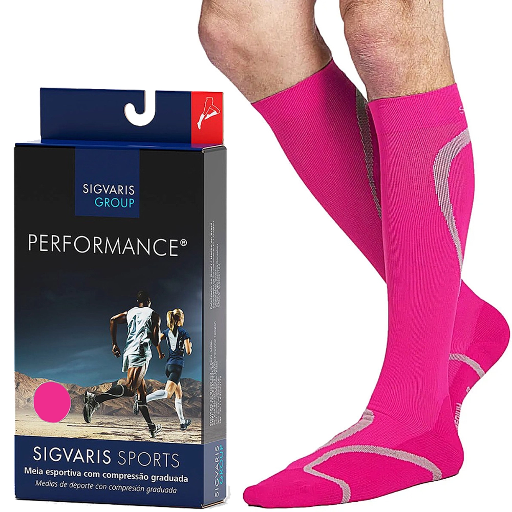 Meia de Compressão Esportiva Performance 20-30mmHg Unissex Graduada Para Corrida e Atividades Física Sigvaris
