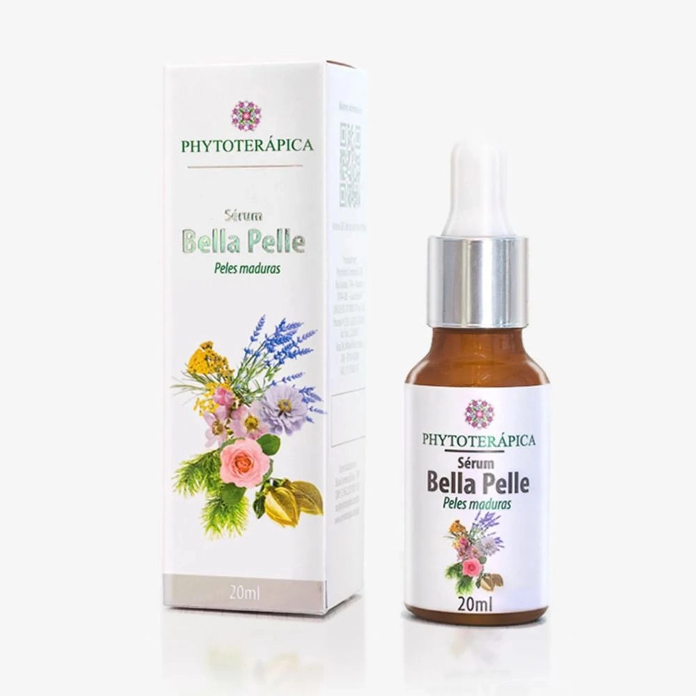 Sérum Bella Pelle 20ml Phytoterápica, composto de óleos para o rosto, ideal para cuidados faciais, hidratação e bem-estar da pele.