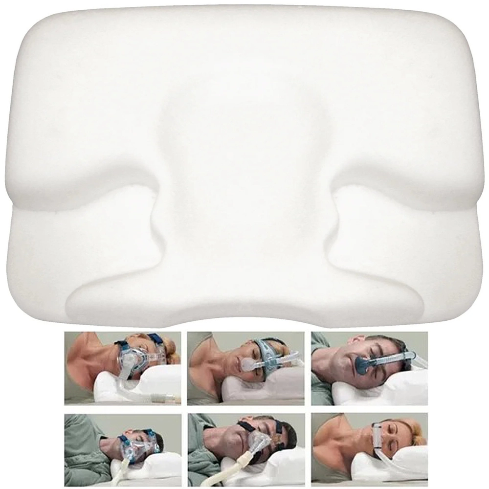 Travesseiro Almofada Multi Mascaras Para Uso De Mascara Respiratorias CPAP BiPAP Tecnologia Nasa Viscoelastico 64 x 44 x 12 Cm 205005 Perfetto