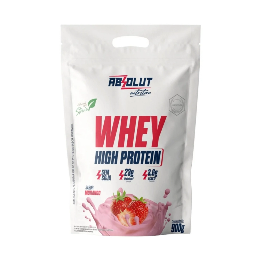 Whey High Protein Sabor Morango 900g Absolut 