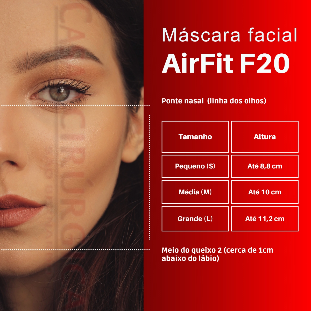 Máscara CPAP Facial Oronasal AirFit F20 ResMed 