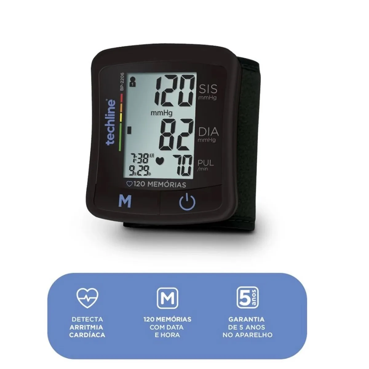 Aparelho de Pressão Digital Automático de Braço Techline