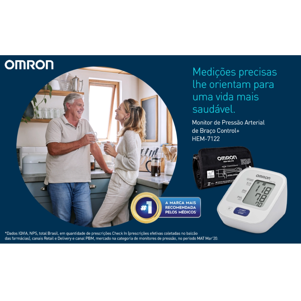 Aparelho de Pressão Automático de Braço Omron HEM7122