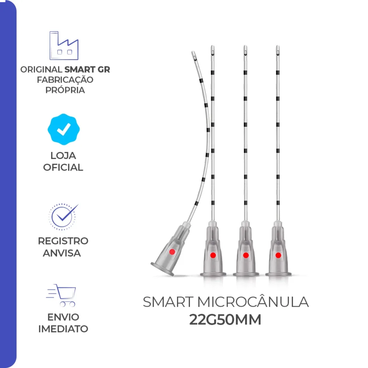 Microcânula 0,70x50mm 22G Smartgr