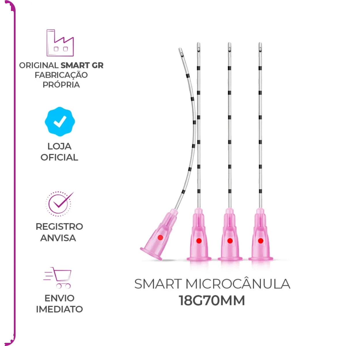 Microcânula 1,10x70mm 18G Smartgr