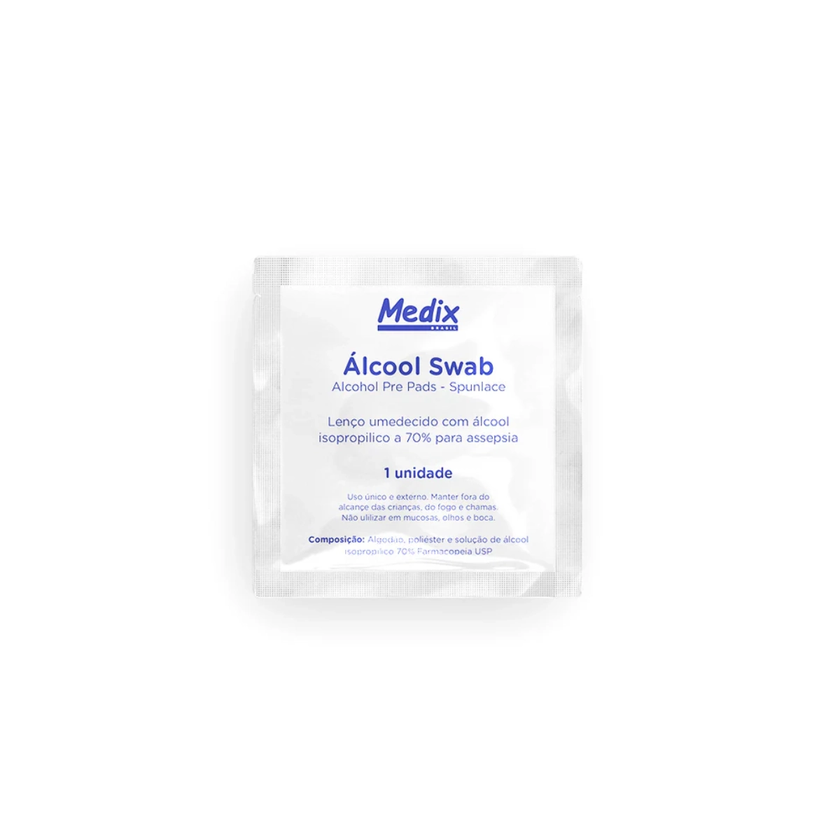  Swab 30x60mm Lenço Umedesido de Alcool Medix 