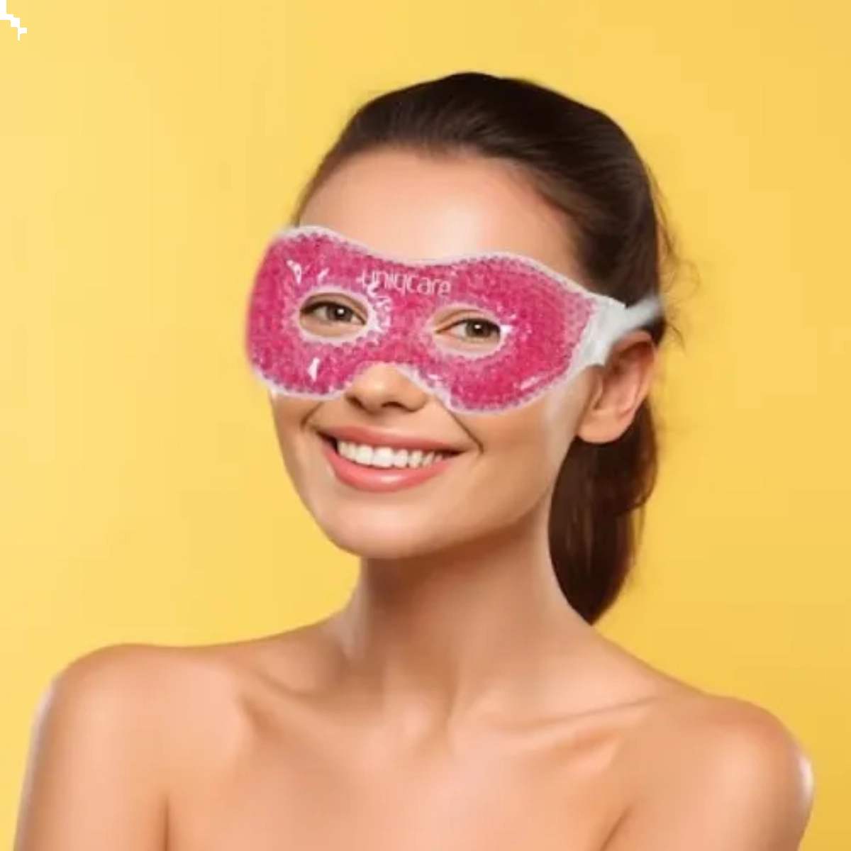 Máscara Térmica de Gel Para Aberto Rosa Olhos Uniqmed