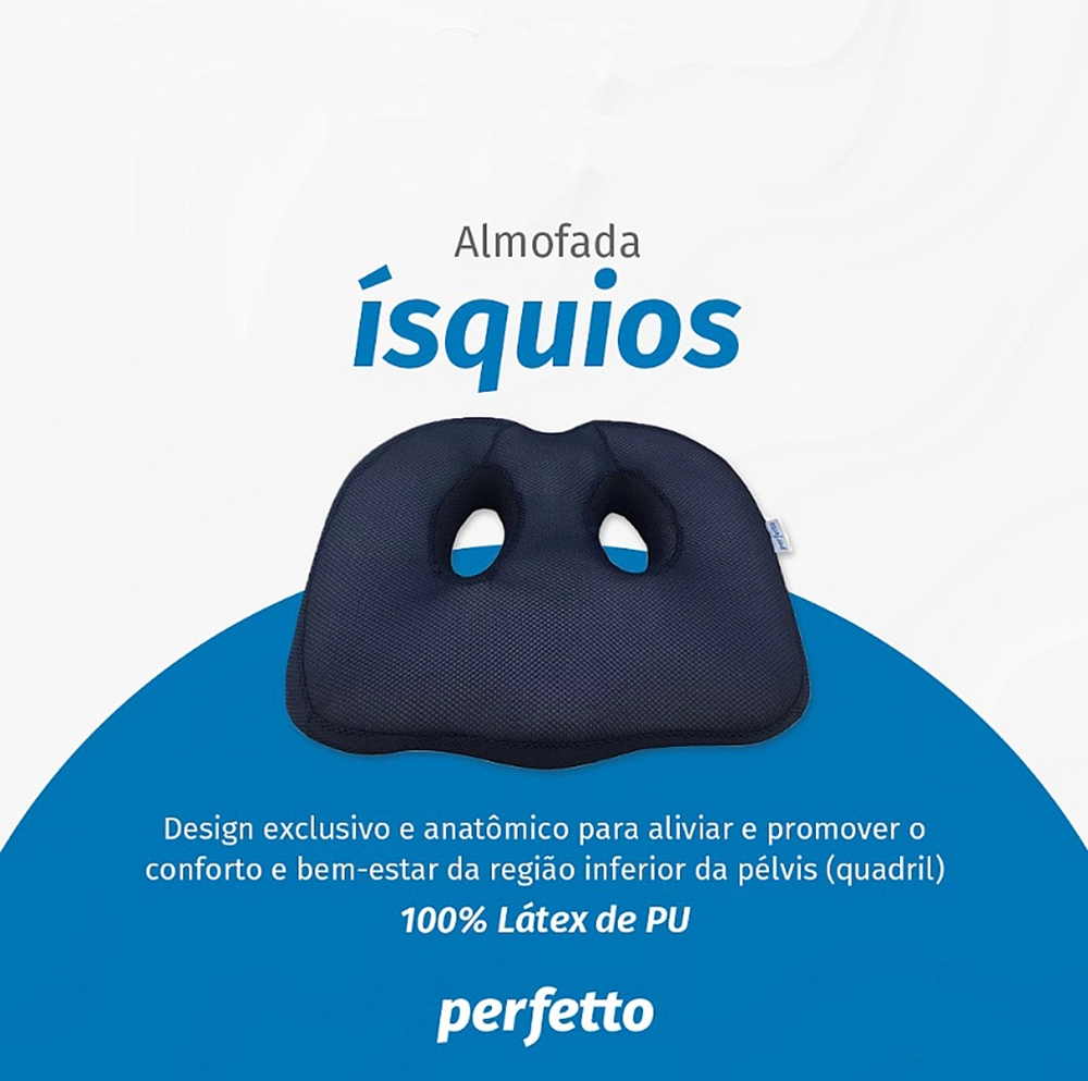 Almofada Para Conforto Dos Isquinos Capa Especial Para Maior Conforto Das Pernas 47 x 42 x 8 Cm Perfetto 202208