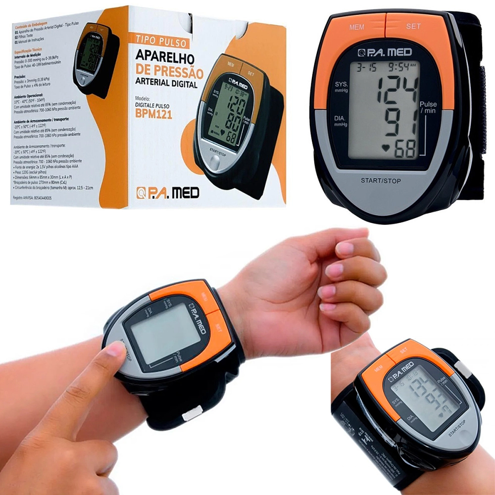 Aparelho medidor indicador de pressão prático pulso simples digital automático fácil promoção oferta 5 anos de garantia