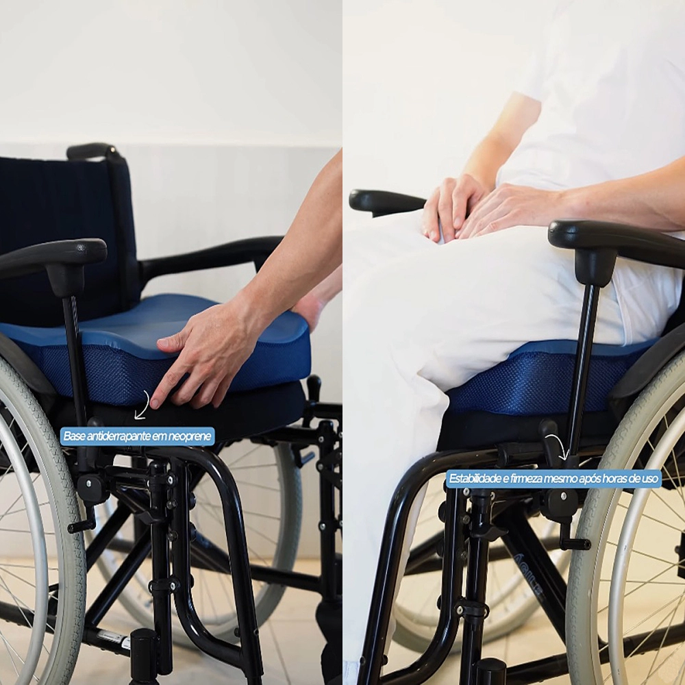 Almofada Assento Espuma Com Densidade Ultra Firme E Base Antiderrapante Para Cadeiras De Rodas 40 x 40 x 10 Cm Ortopur 40 Perfetto 209134