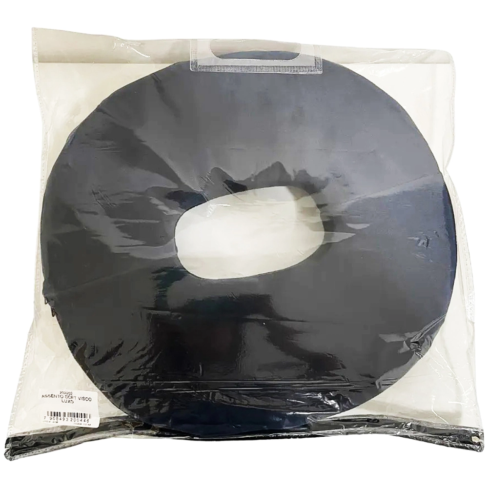 Assento Almofada Redonda Soft Visco Elastico Tecnologia NASA Luxo Alivio De Pressao Em Areas Sensiveis 47 x 42 x 8 Cm Perfetto 202202